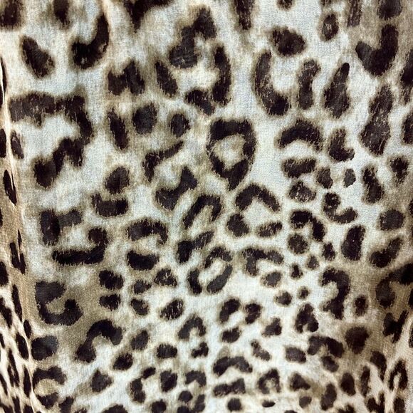 Anne Klein leopard print Long Sleeve Tie Bow Neckline Size Small - Picture 7 of 9